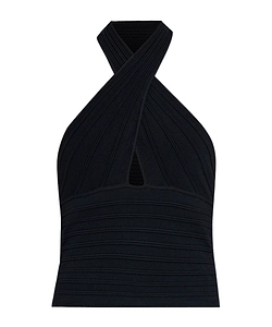 Halterneck Ribbed Top