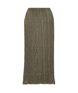 Kylii Pleated Satin Skirt