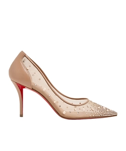 Christian Louboutin Embellished Transparent Heeled Pumps