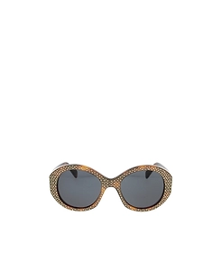 Rhinestone-Embellished Round-Frame Sunglasses