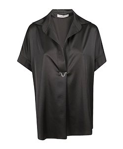 Short-Sleeved Collared Blouse