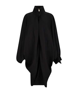 Norma Zip-Up Draped Coat