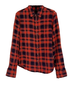 Long-Sleeved Plaid Shirt