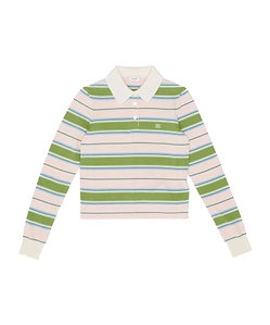 Polo Sweater In Striped Cotton