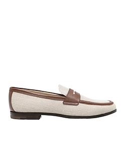 Panelled Leather-Trim Loafers