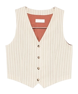 Pinstripe Buttoned Waistcoat
