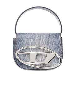 1Dr Denim-Print Leather Mini Bag