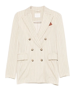 Striped Double-Breasted Blazer