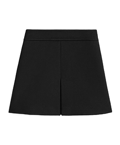 Trapeze Mini Skirt In Double Faced Wool Twill