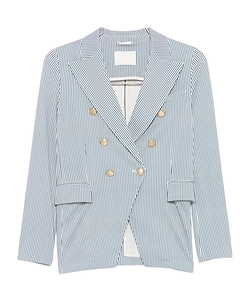 Striped Double-Breasted Blazer