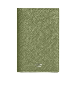 Vertical Card Holder In Grained Calfskin