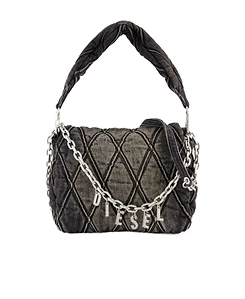 Diesel Charm D Medium Denim Shoulder Bag