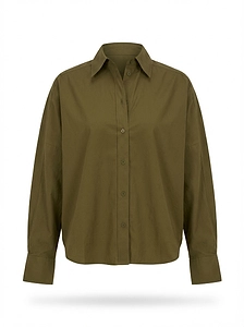 Closed Gathered-Back 3/4 Sleeve Shirt