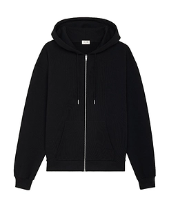 Zipped Hoodie In Cotton Fleece