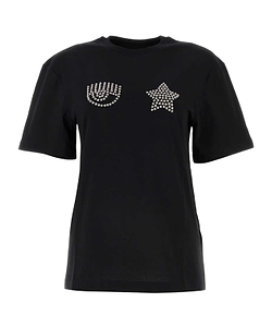Eyelike-Motif Cotton T-Shirt