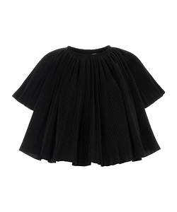 Crinkle Pleated Cape Top