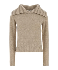 Co Ribbed Collared Knitted Sweater