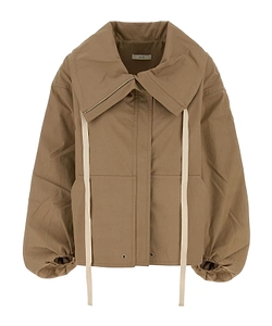 Co Rolled Collar Drawstring Jacket