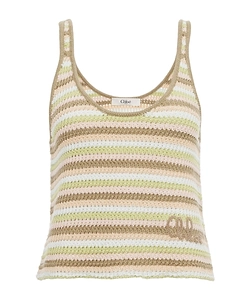 Chloé Crochet Knit Cropped Tank Top