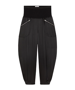 Ribbed Jogger In Silk Charmeuse
