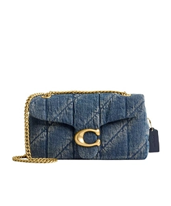 Tabby Quilted Denim Shoulder Bag