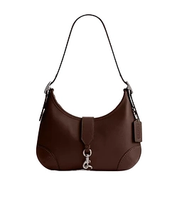 Hamptons Clasp-Detail Leather Shoulder Bag