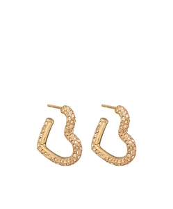 Heart-Shaped Crystal Earrings