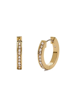 Pearl Crystal Huggie Hoops