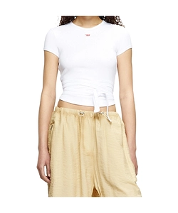Diesel D Logo Embroidered Wrap Tied T-Shirt