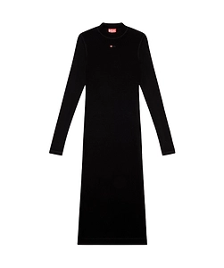 Diesel D-Mokky-Ls-Microdiv Mock-Neck Midi Dress
