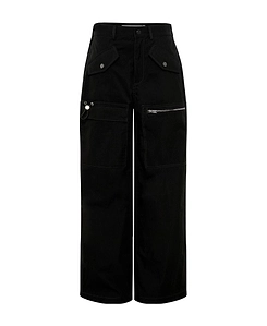Multi-Pocket Straight-Leg Trousers