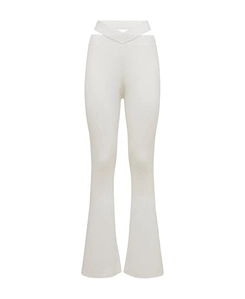 Rib Flared Casual Pants