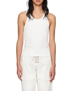 Rivet-Detail Ribbed Tank Top