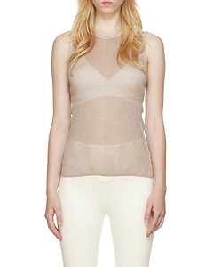 Ribbed Sheer Knitted Top