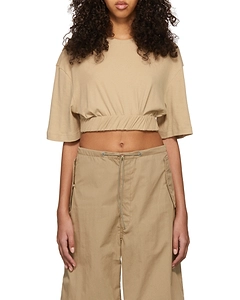 Rolled-Hem Cropped T-Shirt