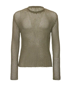 Round-Neck Cotton Knitted Sweater