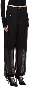 Semi-Sheer Wide-Leg Trousers