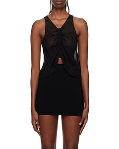 Shirred Draped Tank Top