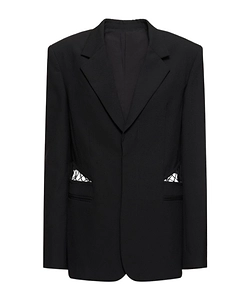 Single-Breasted Cutout Suit Jacket