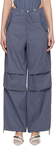 Toggle-Fastening Wide-Leg Trousers
