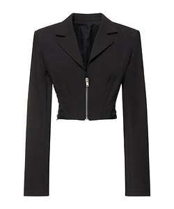 Wool Blend Interwoven Casual Jacket