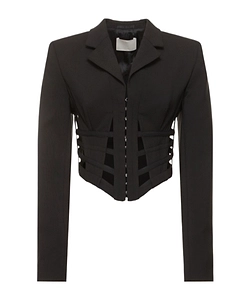 Wool Blend Corset Cut Out Blazer