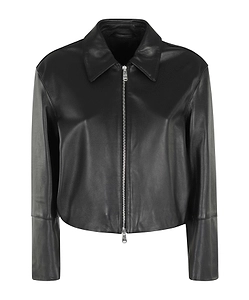 Long-Sleeved Leather Jacket