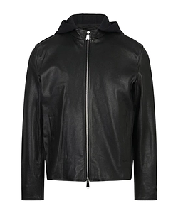 Long-Sleeved Leather Jacket