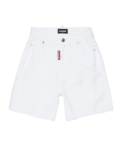 Dsquared2 Kids Logo Patch Raw Hem Shorts