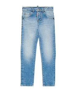 Dsquared2 Kids Logo Patch Straight Leg Jeans