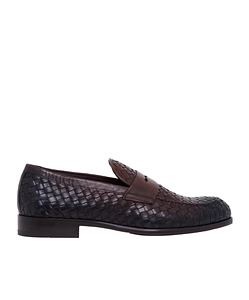 Doucal's Round Toe Woven Loafers
