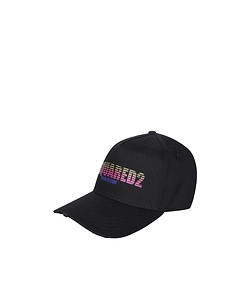 Dsquared2 Logo-Printed Curved Peak Distressed Baseball Cap