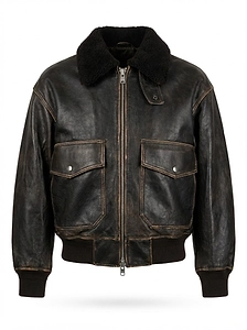 Dunst Shearling Collar Leather Jacket