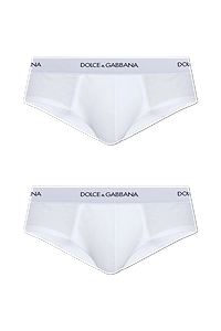 Dolce & Gabbana Logo Waistband Two Pack Of Briefs